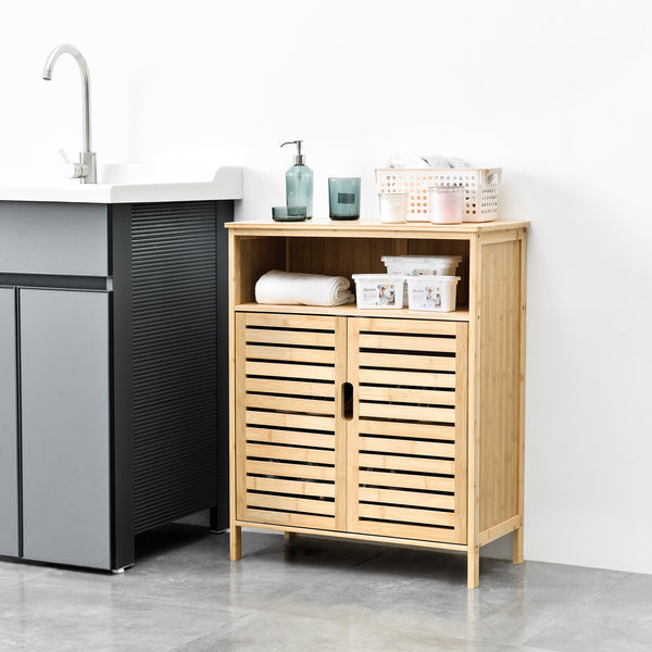 Badrumsskåp Eslöv bambu 81x65,5x31 cm [en.casa] 
