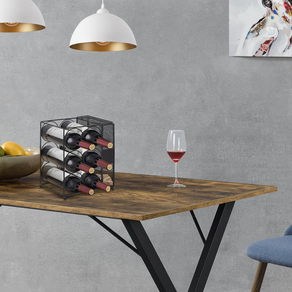 Vinställ Drangedal för 6 flaskor med gallerbehållare [en.casa] - premiumXL