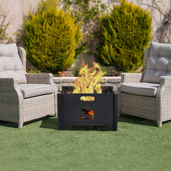 Eldfat Etnedal eldstad 25x40x40 cm metall svart [casa.pro] 