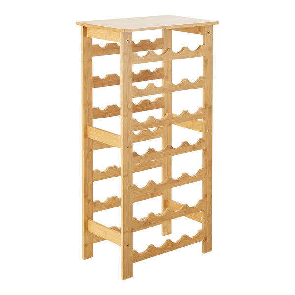 Vinställ Äänekoski i bambu för 28 flaskor 94x47x29 cm vinhållare [en.casa]