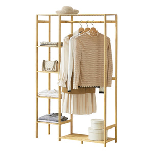 Klädhängare Eurajoki 139x100x40 cm bambu natur [en.casa]