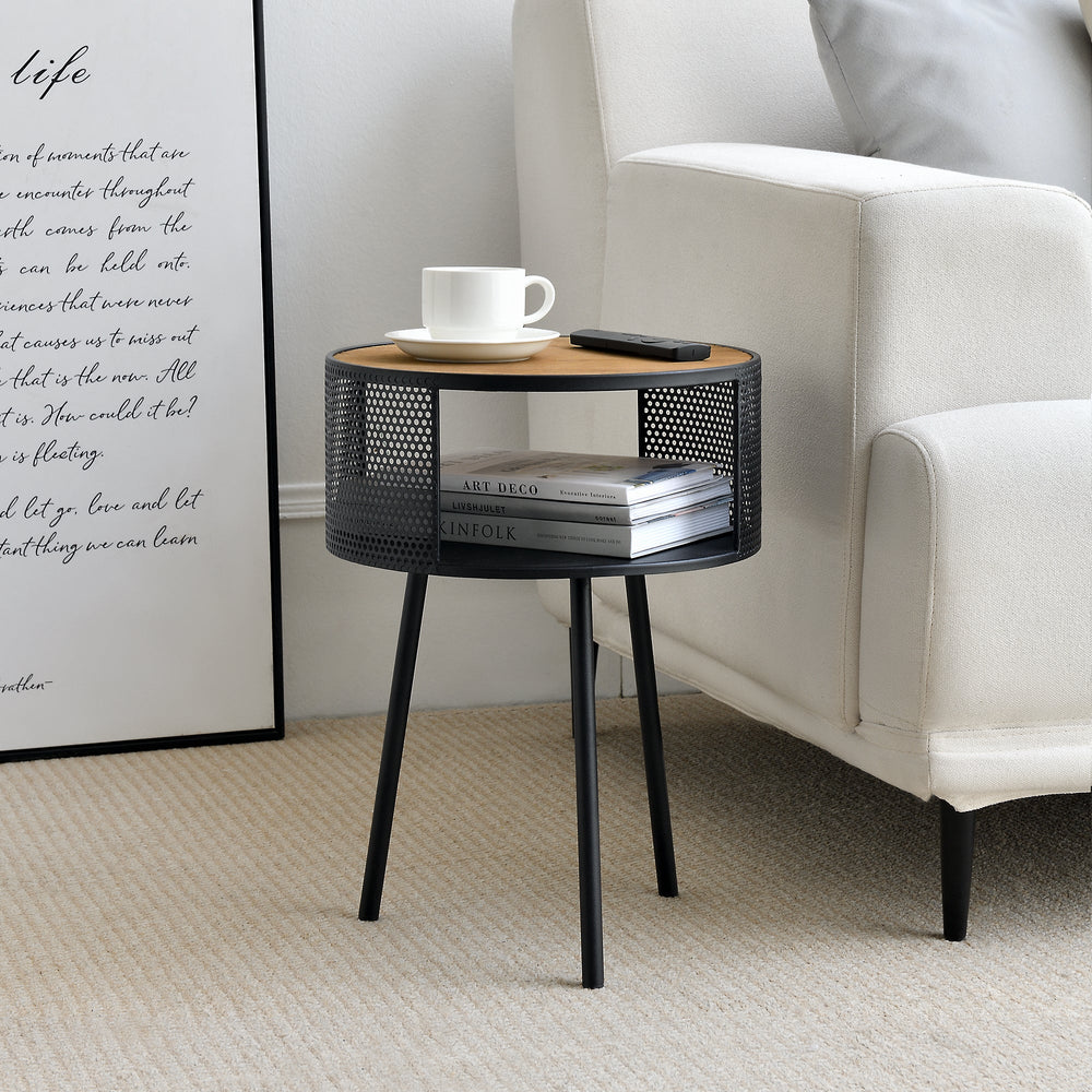 Satsbord Bjørnsund rund 34 cm bred [en.casa] - premiumXL
