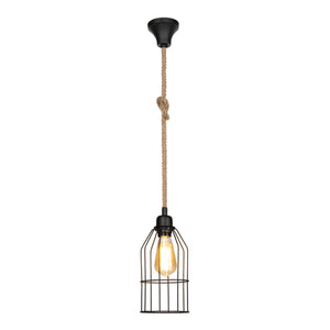 Taklampa Ashford 24 x 14 cm 1-ljus svart / jutefärgad [lux.pro]