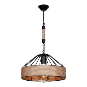 Bridgford taklampa E27 metall juterep svart / jutefärgad [lux.pro] 