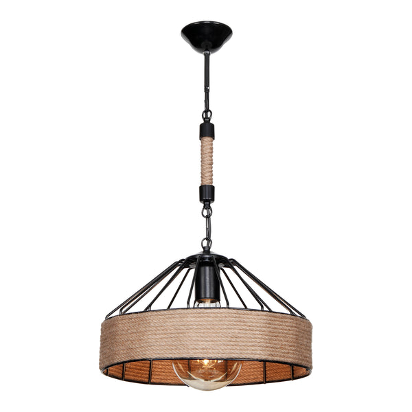 Bridgford taklampa E27 metall juterep svart / jutefärgad [lux.pro] 