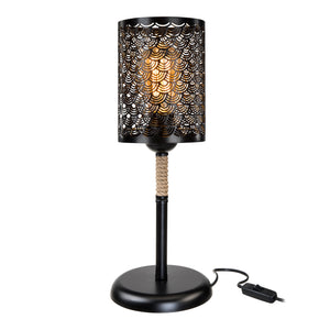 Bordslampa Filton E27 Metall Jutesele Svart / Jutefärgad [lux.pro]