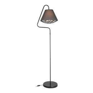 Golvlampa Gateshead E27 metall textil svart/grå [lux.pro]