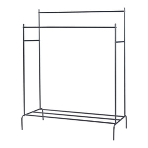Klädhängare Bramming med två klädstänger 147 x 116 x 54 cm svart [en.casa]