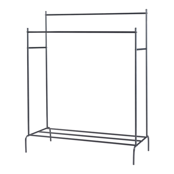 Klädhängare Bramming med två klädstänger 147 x 116 x 54 cm svart [en.casa]