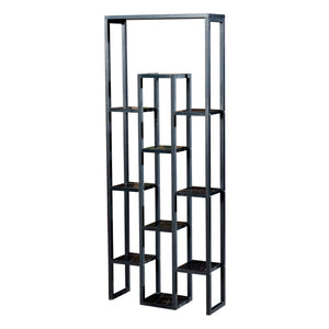 Blaavandshuk växthylla 150 x 60 x 19 cm svart / marmor-look [en.casa]
