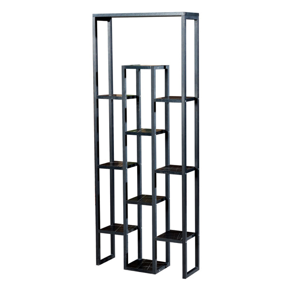 Blaavandshuk växthylla 150 x 60 x 19 cm svart / marmor-look [en.casa]
