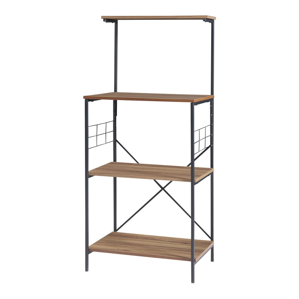 Hyllsystem Billund med 4 hyllplan 133 x 60 x 42 cm Svart / Valnöt - Optik [en.casa] - premiumXL