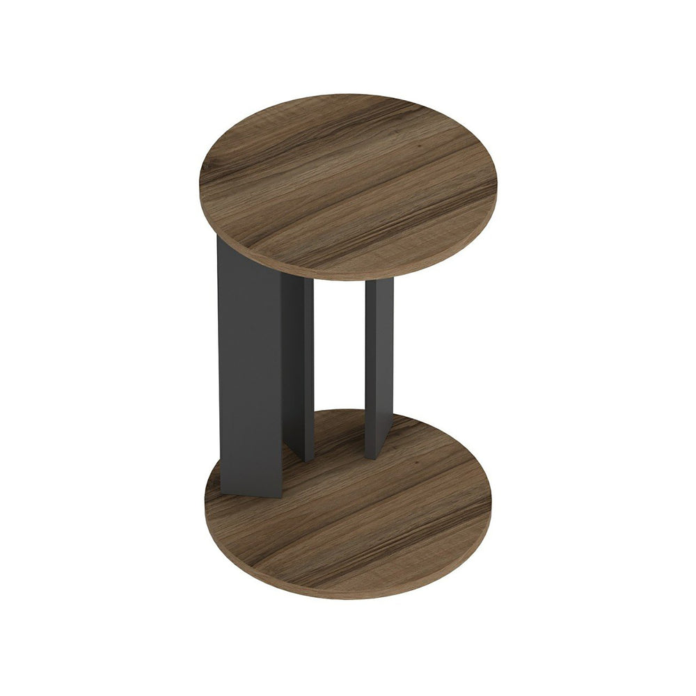 Satsbord Frederiksberg 64x34 cm valnötslook / antracit [en.casa] - premiumXL