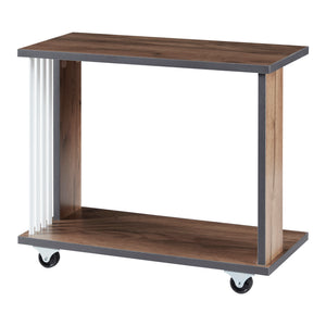 Haarby sidobord med 4 hjul 42x50x24 cm ekutseende [en.casa]