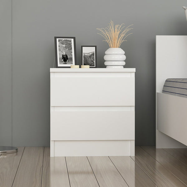 Fuglebjerg nattduksbord 42x40x37 cm vit [en.casa]