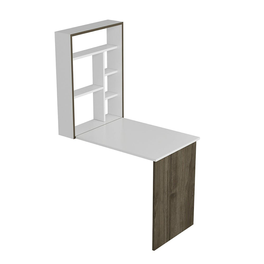 Fällbart bord Greve Vit / Valnötslook [en.casa] - premiumXL