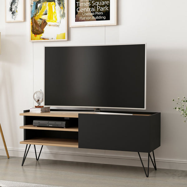 Dronninglund svart TV-bord [en.casa]
