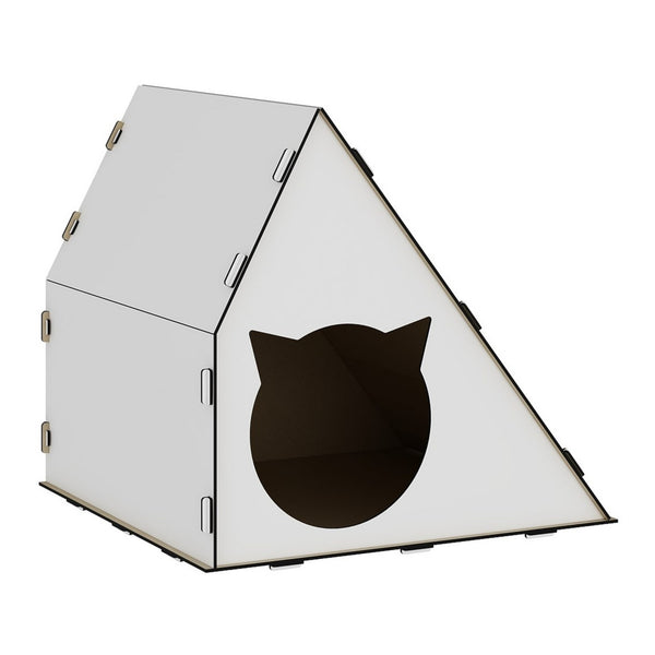 Kattstuga Lani 40x42x40 cm Vit [en.casa]
