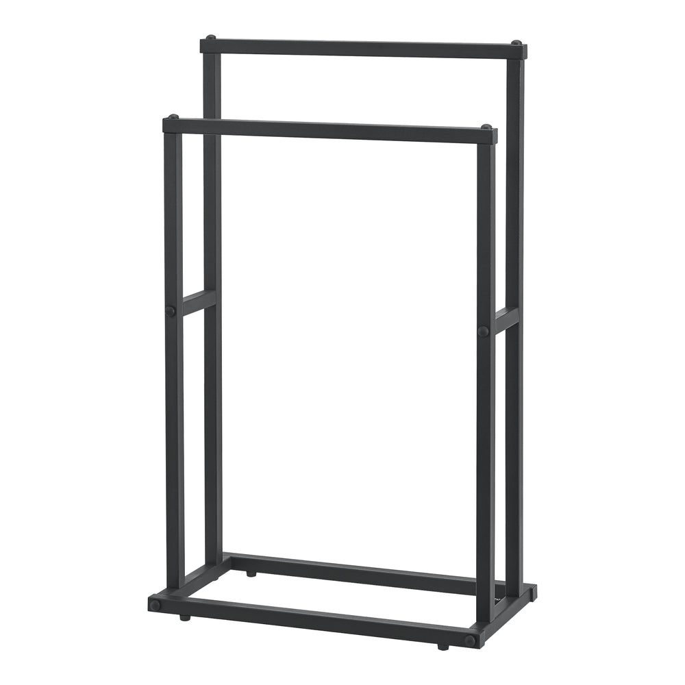 Handdukshållare med 2 stänger 78 x 48 x 24 cm Svart [en.casa] - premiumXL