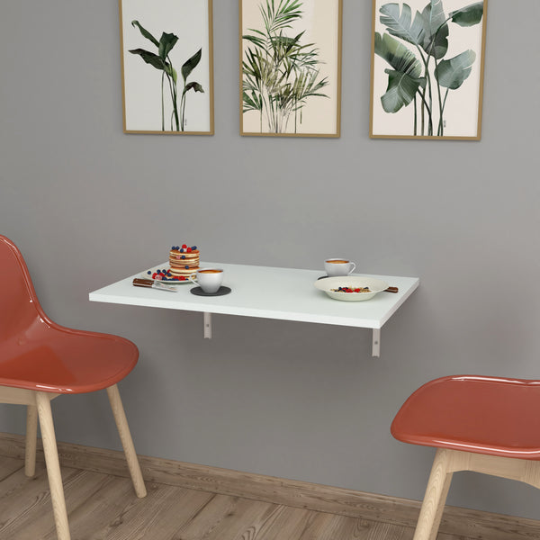 Klepp hopfällbart väggbord 72x45cm vit [en.casa] 