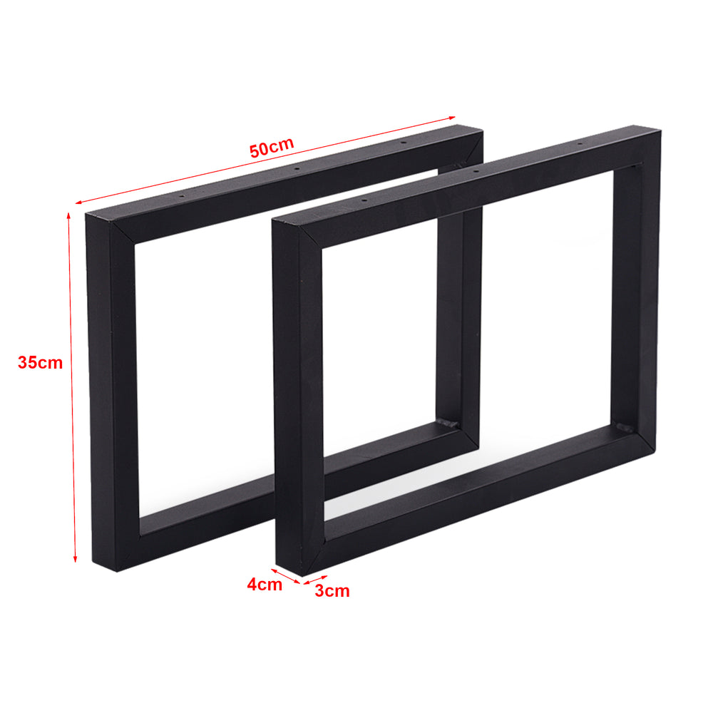Bordstativ Lunderskov 2-pack - Stål 35x50cm Svart [en.casa] - premiumXL