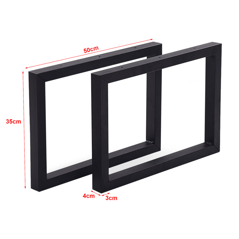 Måttskiss Bordsstativ Lunderskov set om 2 stål 35x50cm svart [en.casa]