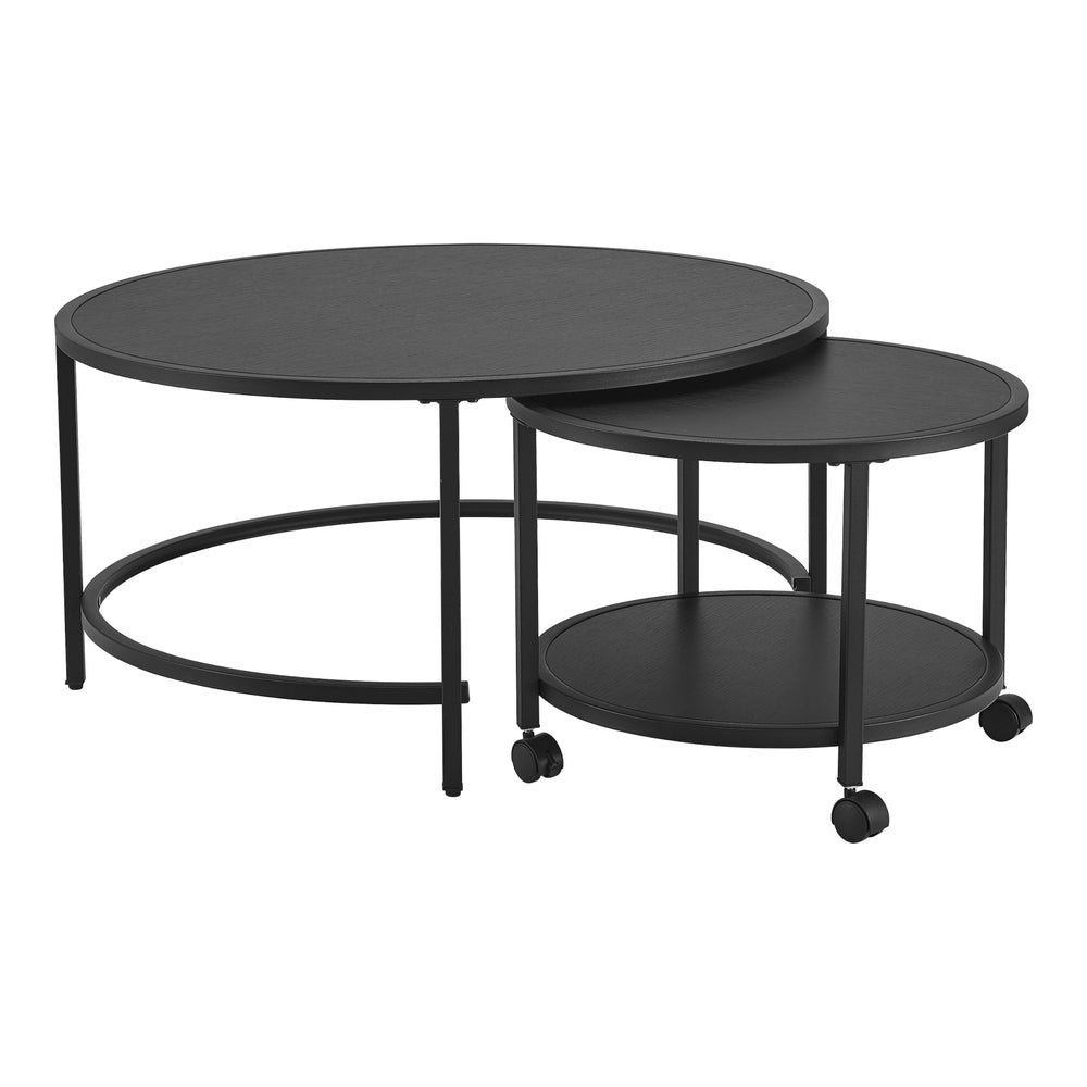 Soffbord Værøy i 2-pack Svart, matt [en.casa] - premiumXL