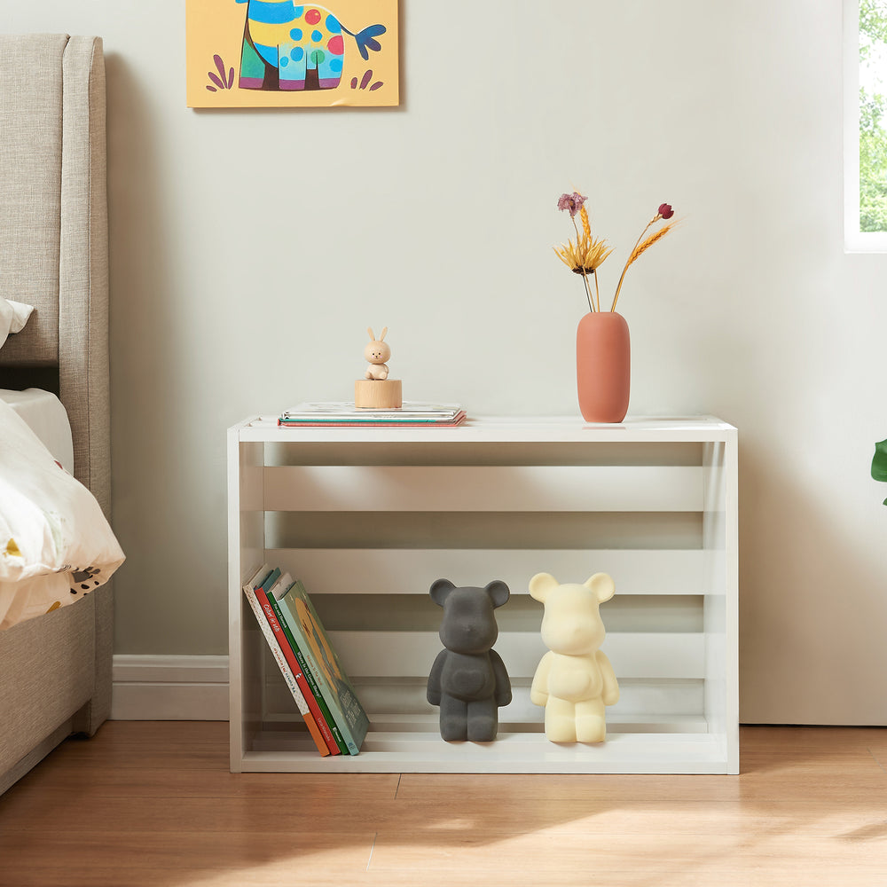 Satsbord Rønde 43x64x33 cm Vit [en.casa] - premiumXL