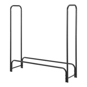 Vedställ Kwethluk vedförvaring 124x124x34,5 cm stål svart [casa.pro] 