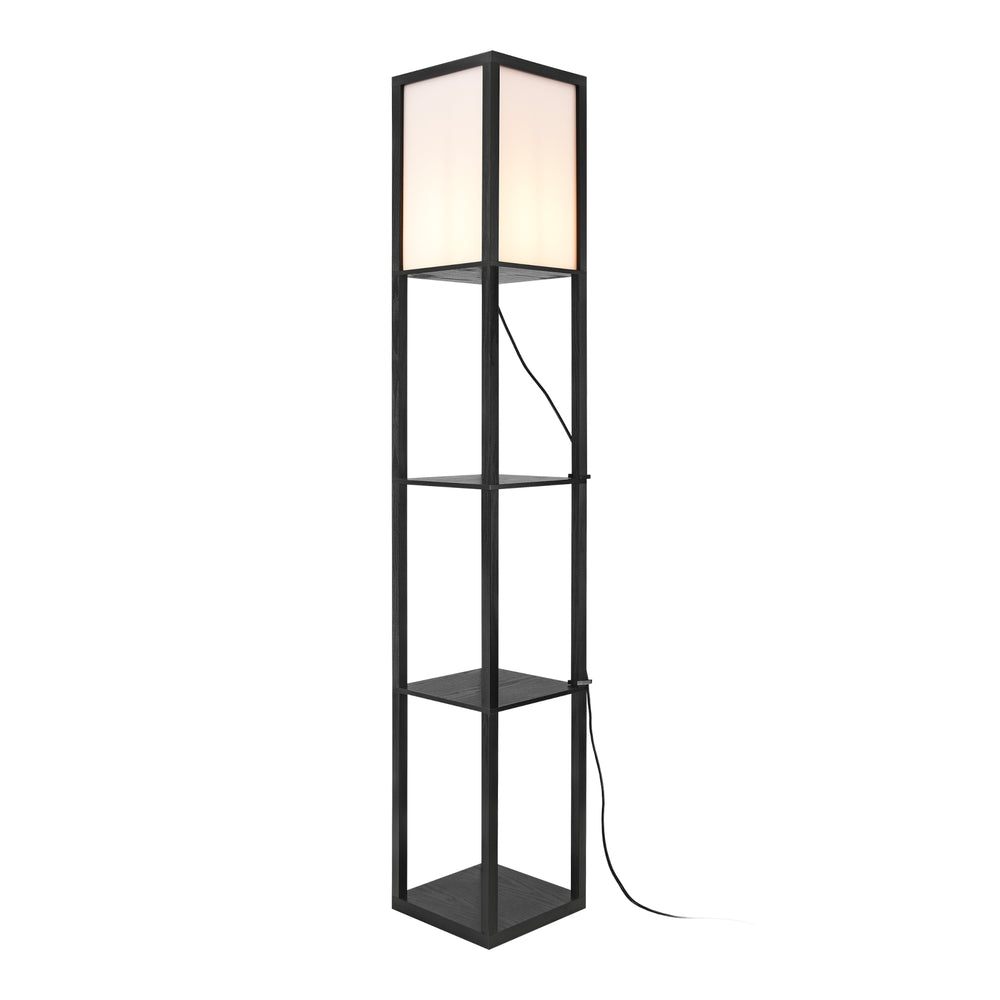 Golvlampa Stapleford med hylla 160x26x26 cm svart vit [lux.pro]