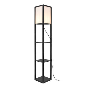 Golvlampa Stapleford med hylla 160x26x26 cm svart vit [lux.pro]