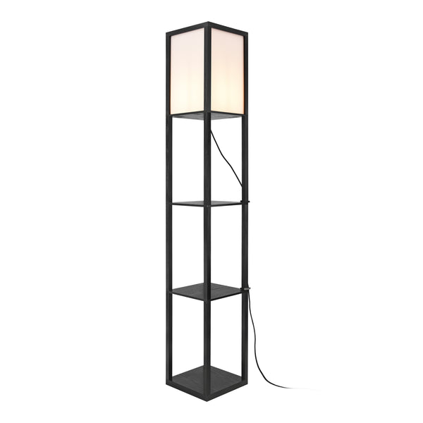 Golvlampa Stapleford med hylla 160x26x26 cm svart vit [lux.pro]