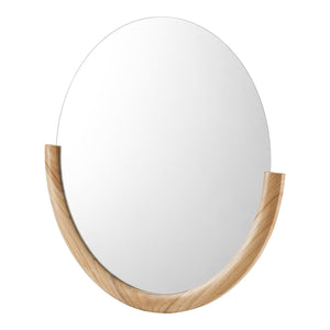 Väggspegel Atri oval 61x64 cm eukalyptus [en.casa]