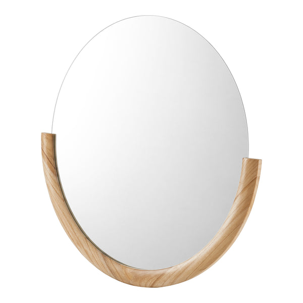 Väggspegel Atri oval 61x64 cm eukalyptus [en.casa]