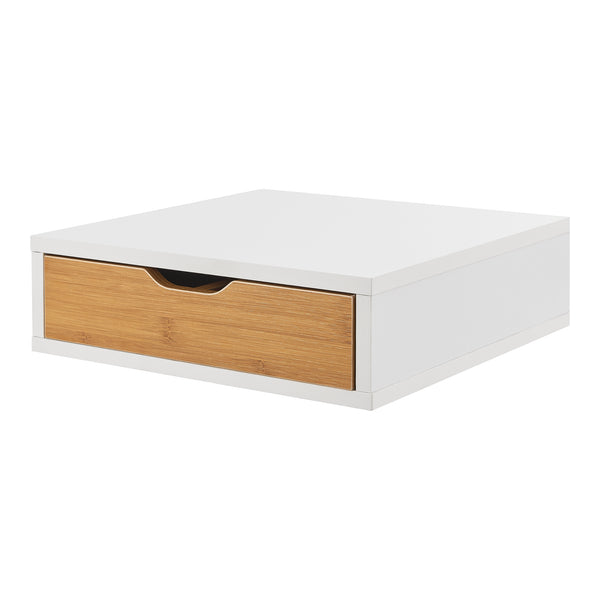Lådbox Vieremä 9x30x31cm vit/bambu-look [en.casa]