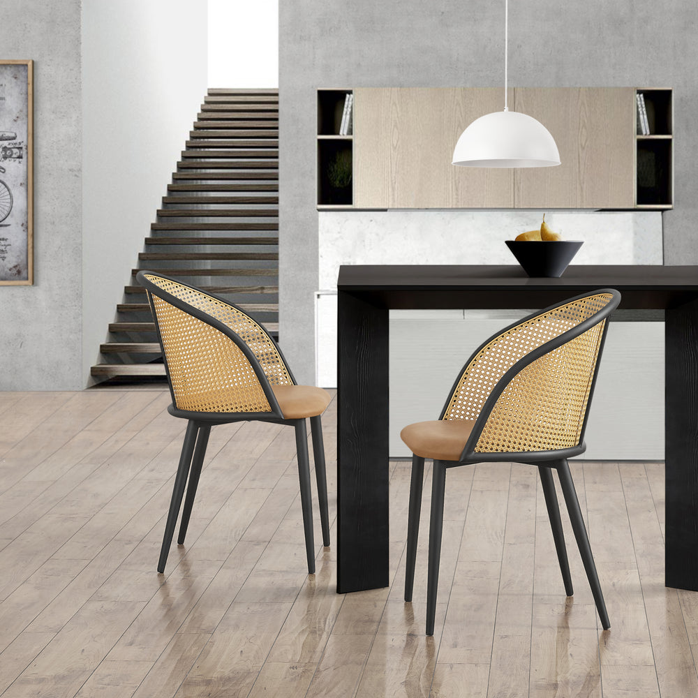 Matstol Gagnef 2-pack Brun / Svart [en.casa] - premiumXL