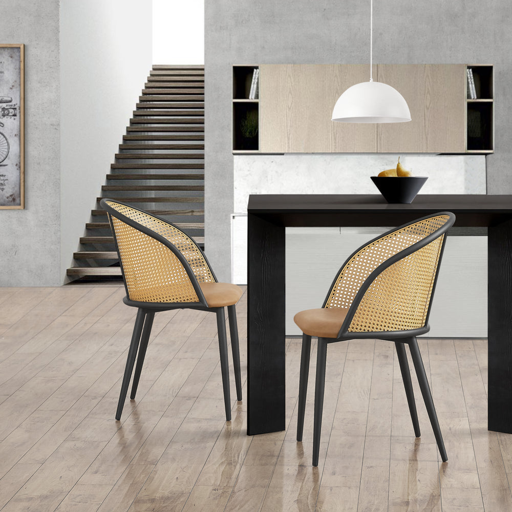 Matstol Gagnef 2-pack Brun / Svart [en.casa] - premiumXL