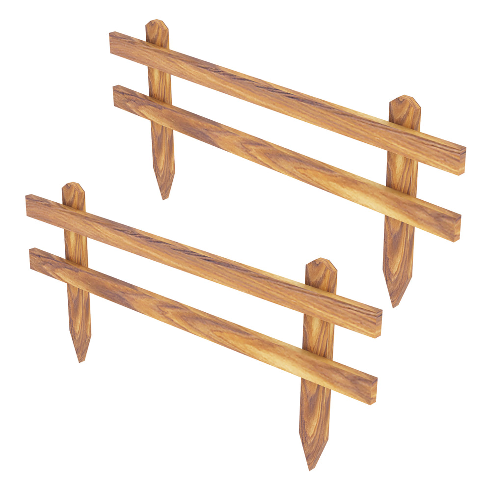 Trädgårdsstaket Krölpa set om 2 furu 100x40x3,5 cm [en.casa]