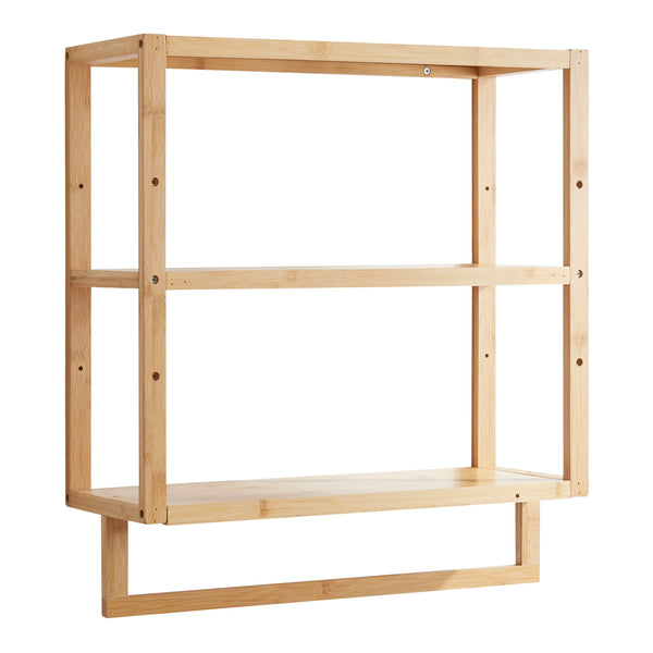 Vägghylla Östra badrumshylla 58,5x52x21 cm bambu [en.casa] 