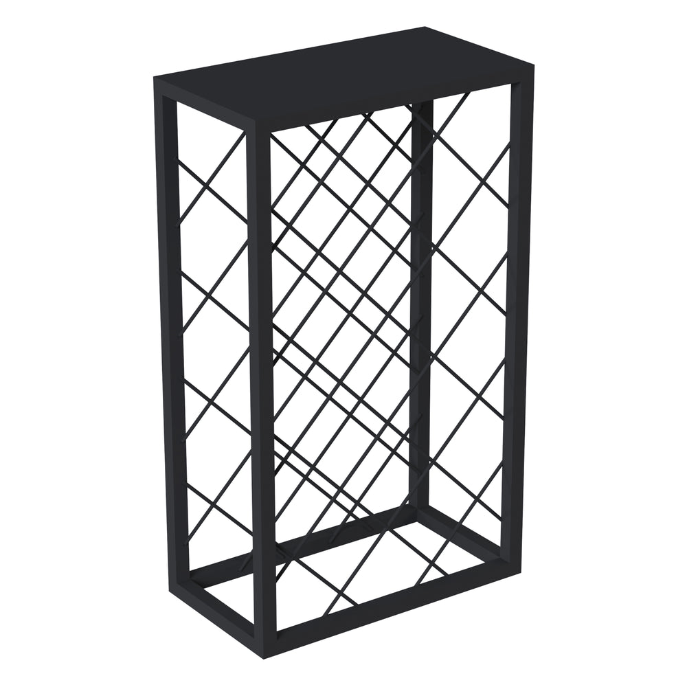 Vinställ Amasia i metall 74x45x22 cm svart [en.casa] - premiumXL