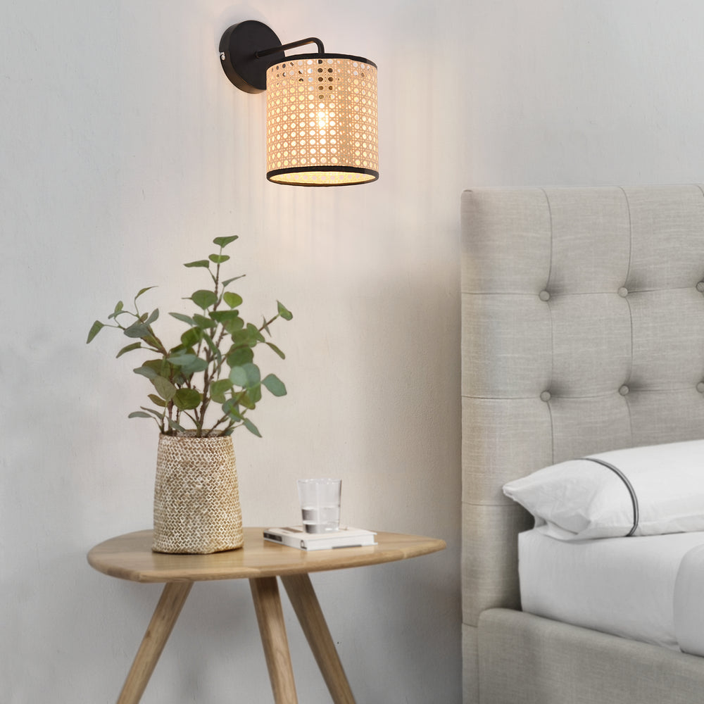 Southend vägglampa i rottinglook [lux.pro]