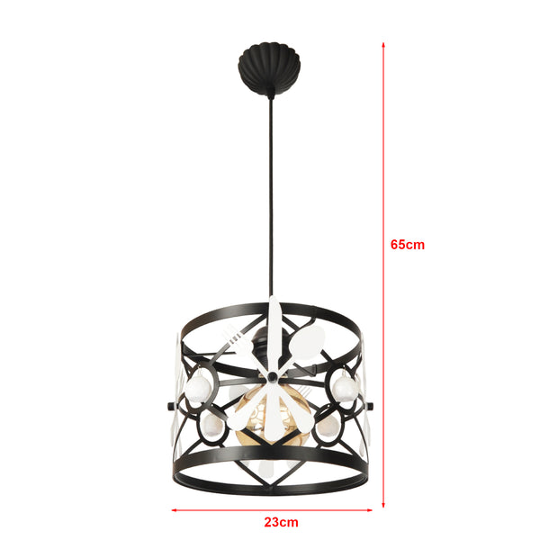 Taklampa Patchway Svart / Vit 1 x E27 [lux.pro]