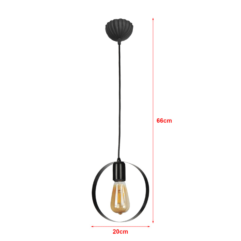 Måttskiss Taklampa Cirencester Svart [lux.pro]