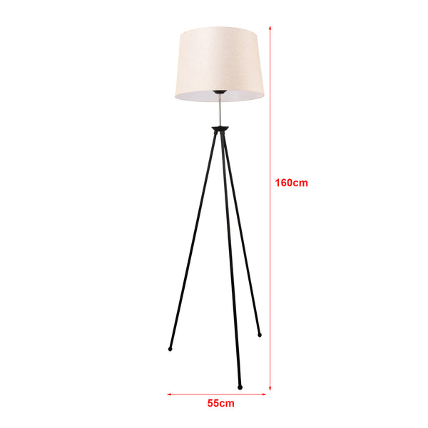 Golvlampa Orpington 1 x E27 Metall Svart / Cremefärgad [lux.pro]