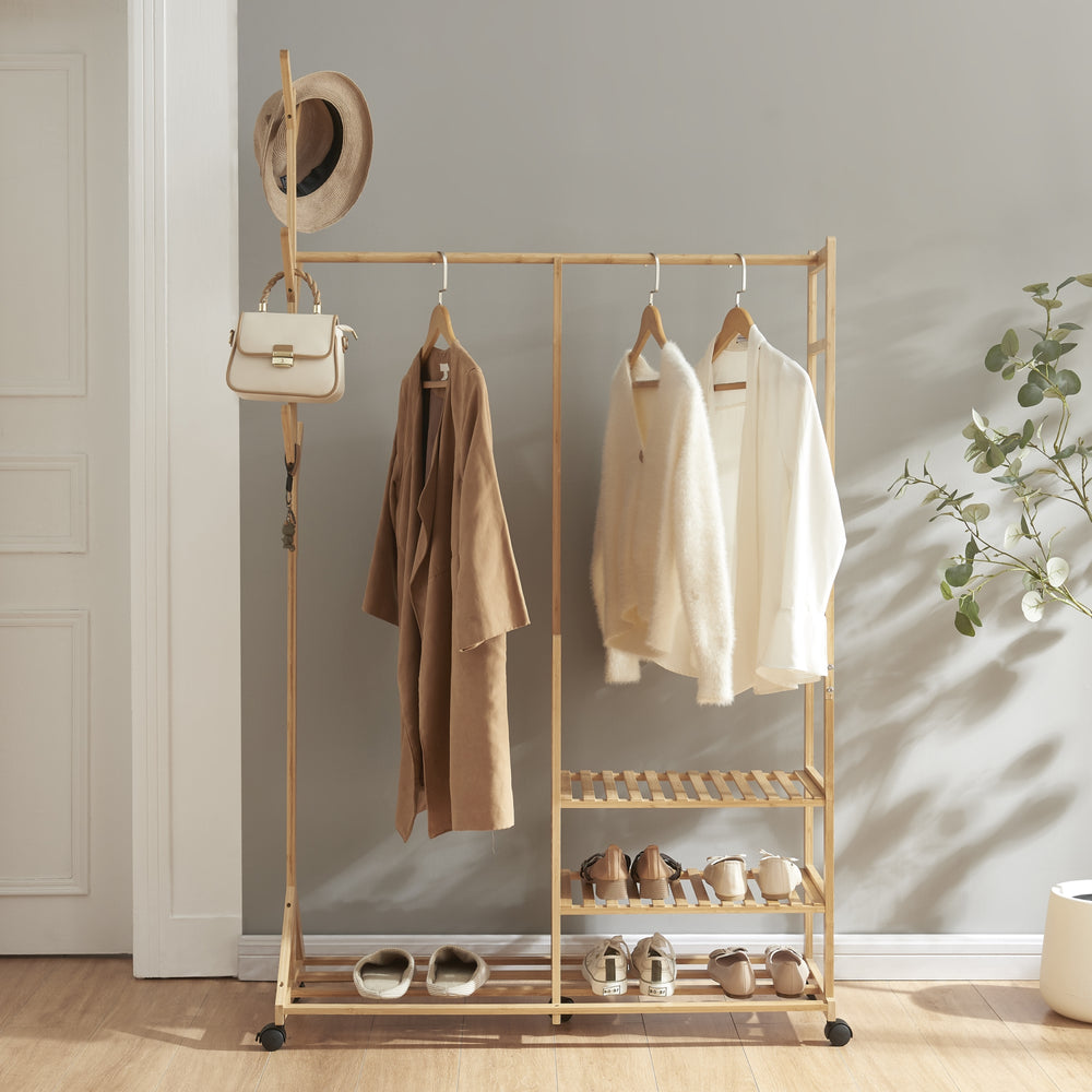 Rullbar klädställning Ikaalinen bambu [en.casa] - premiumXL