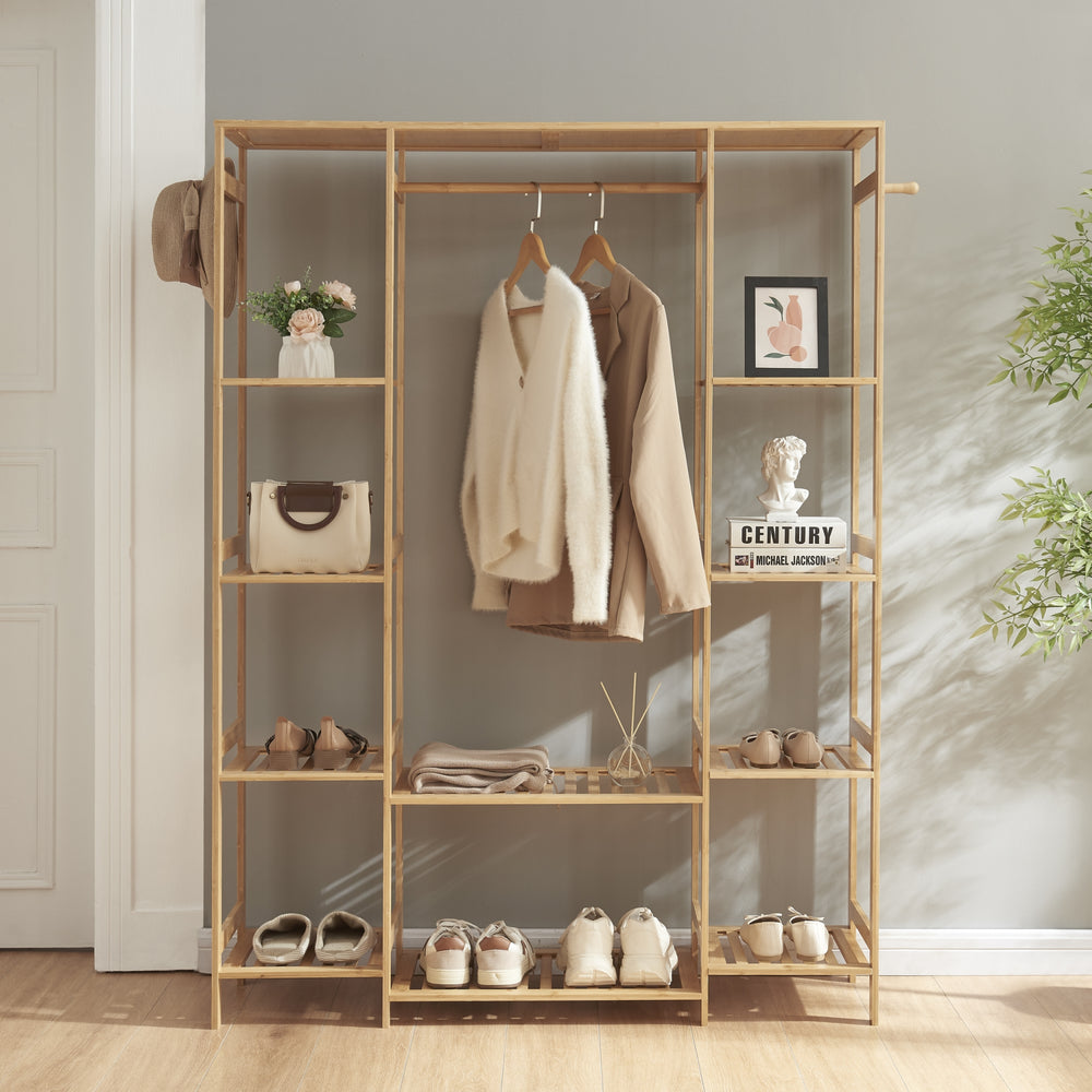 Garderobställ Ilomantsi bambu [en.casa] - premiumXL