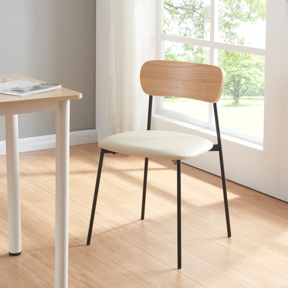 Matstol Jyväskylä 2-pack 78x45x48 cm Beige [en.casa] - premiumXL