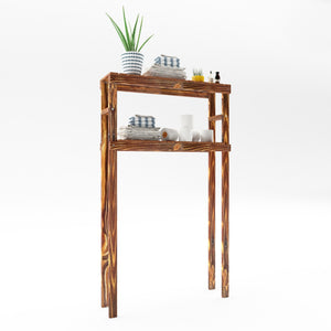Hylla för tvättmaskin Kinnula 120x70x20cm Mörkt trä [en.casa]
