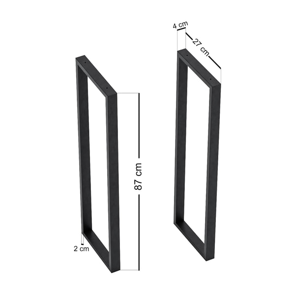 Bordsstativ Kauniainen set om 2 stål 87x27 cm [en.casa]