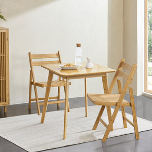 Fällbar stol Gran av bambu, set om 2 [en.casa]